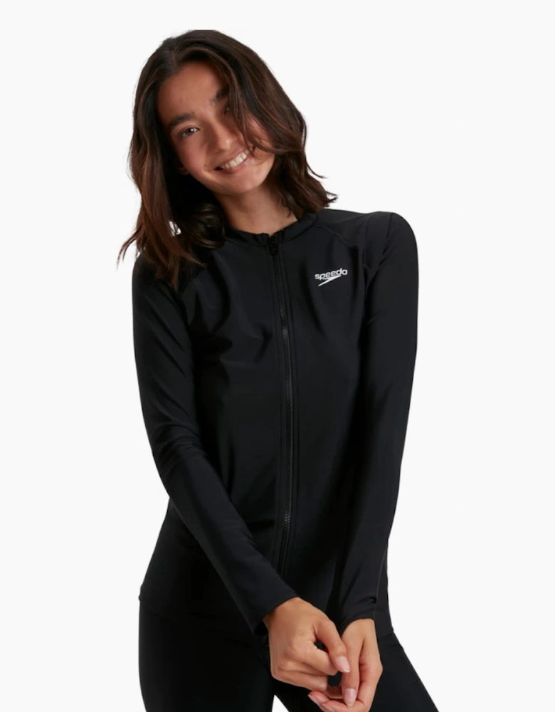 Speedo Womens/Ladies Zipped Long-Sleeved Rash Guard
