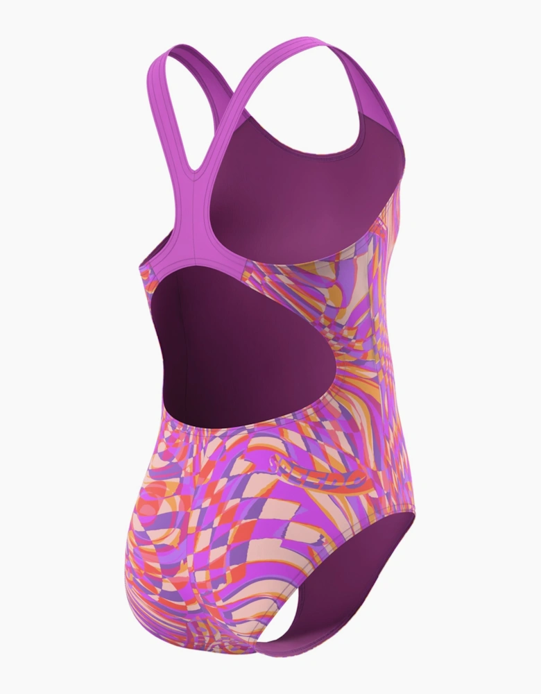 Speedo Girls Psychedelic Splashback One Piece Swimsuit
