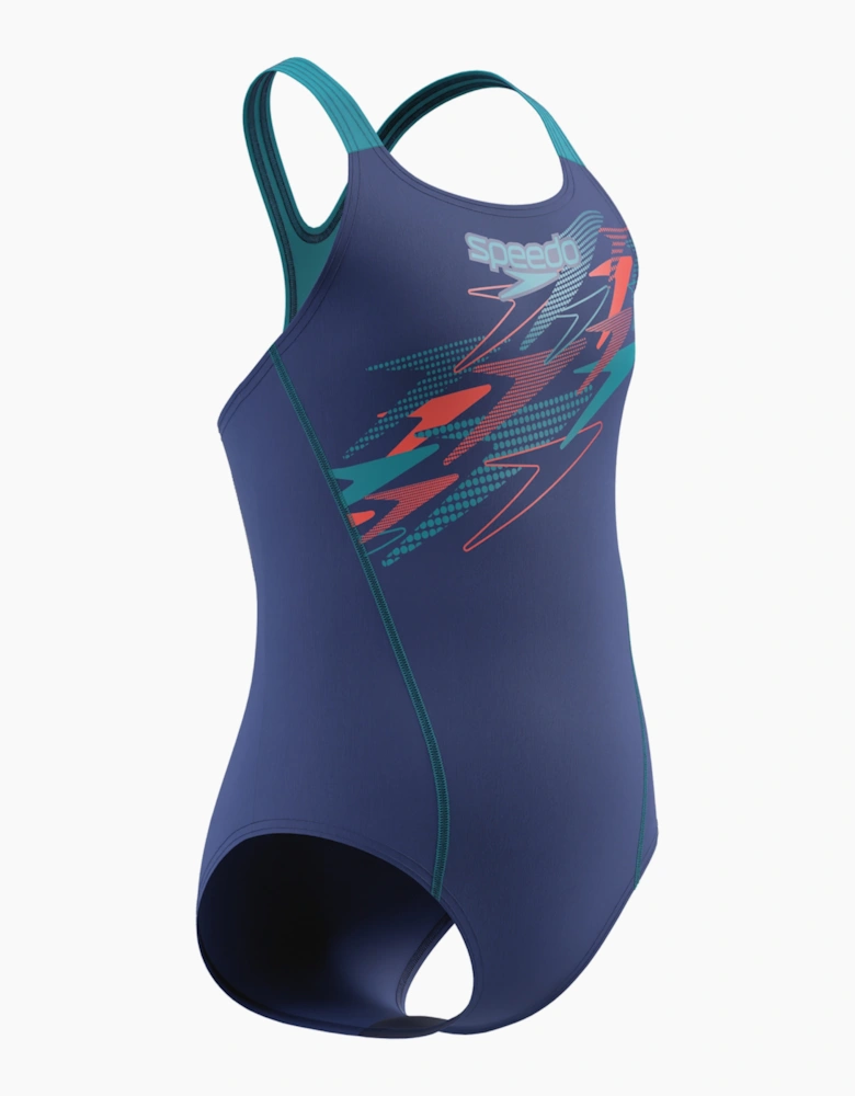 Speedo Girls Medley Stitched Panel One Piece Swimsuit