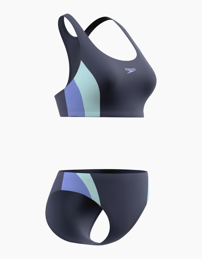 Speedo Womens/Ladies Splice 2.0 Colour Block Two-Piece Swimsuit