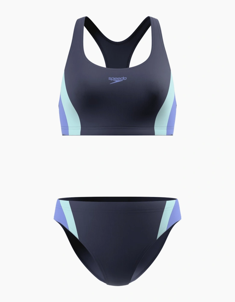 Speedo Womens/Ladies Splice 2.0 Colour Block Two-Piece Swimsuit