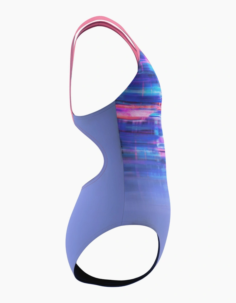 Speedo Girls Blur Paint Endurance+ Splashback One Piece Swimsuit