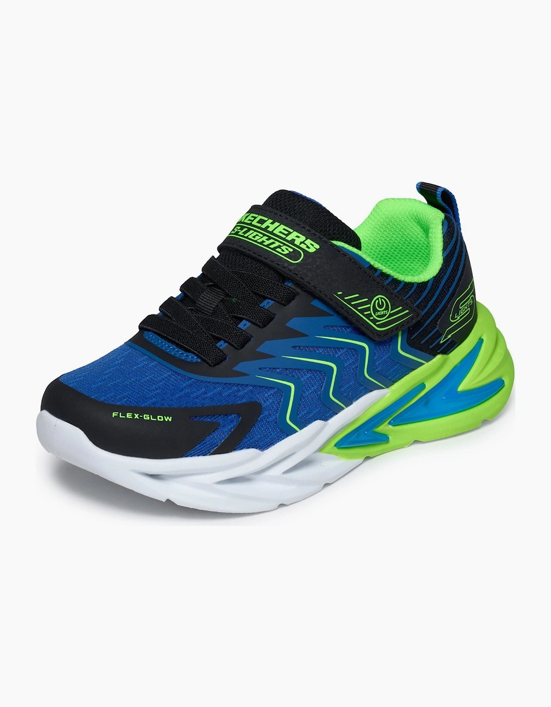 Skechers Flex-Glow Ultra Prism-Pacer Boy's Black & Blue/Lime Trainers