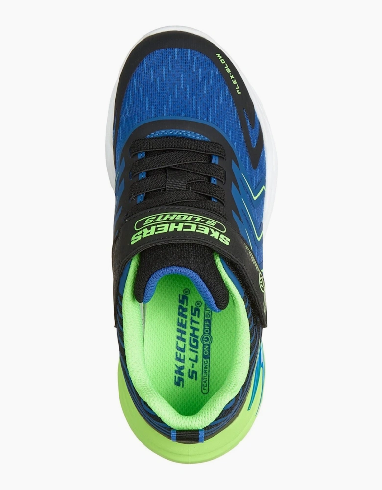 Skechers Flex-Glow Ultra Prism-Pacer Boy's Black & Blue/Lime Trainers