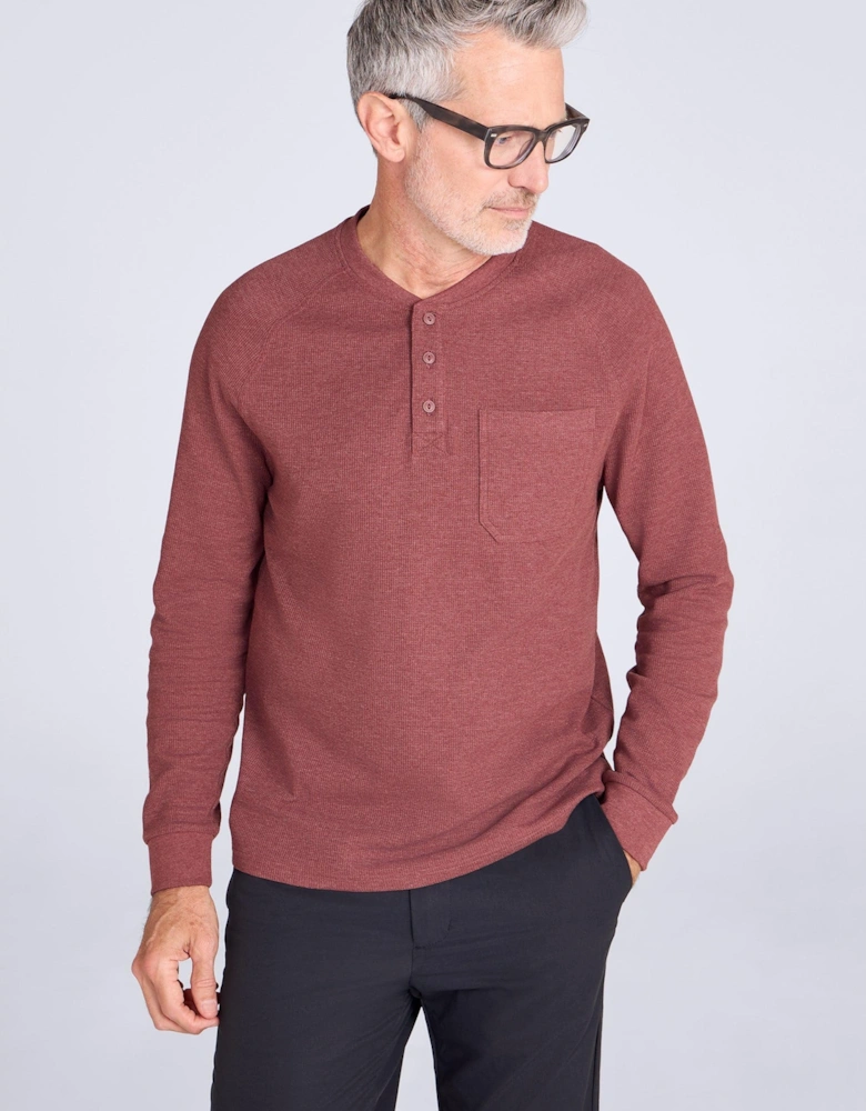 Mountain Warehouse Mens Selby Waffle Henley T-Shirt