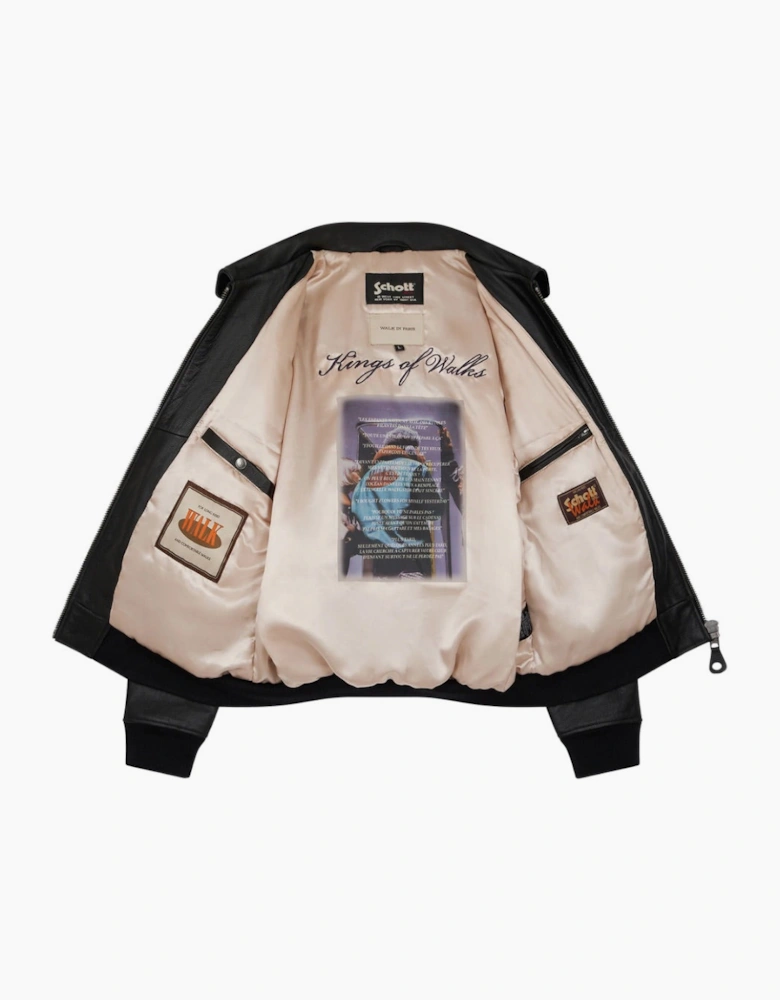 Walk in Paris X Schott NYC Onyx flight jacket