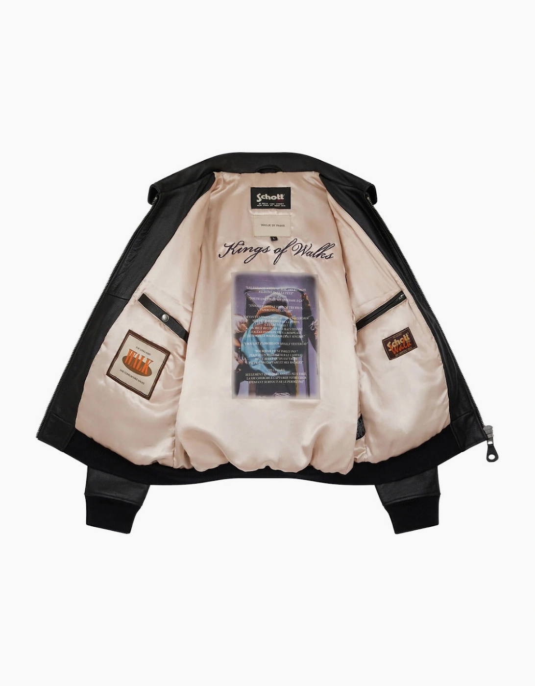 Walk in Paris X Schott NYC Onyx flight jacket