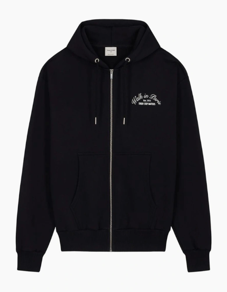 Walk In Paris Signature Black Zip-Up Hoodie