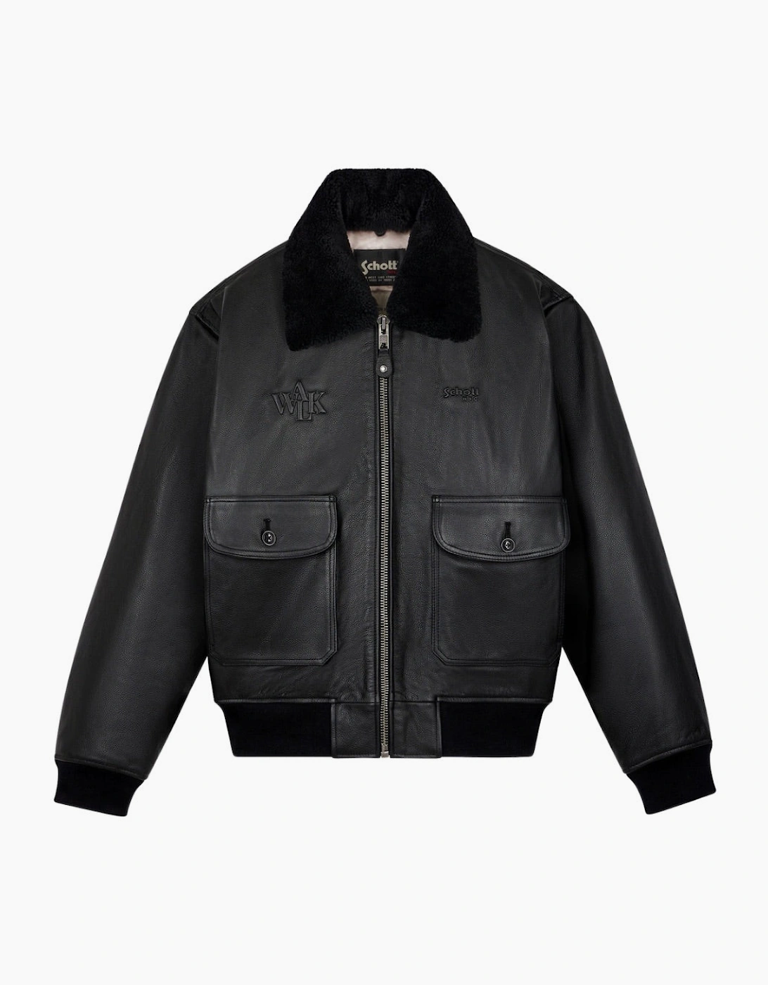 Walk in Paris X Schott NYC Onyx flight jacket