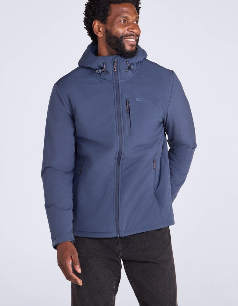 Mountain Warehouse Mens Charleston Faux Fur Lined Soft Shell Jacket