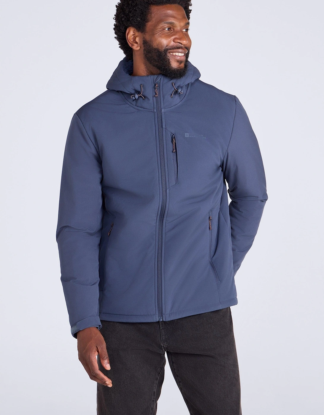 Mountain Warehouse Mens Charleston Faux Fur Lined Soft Shell Jacket