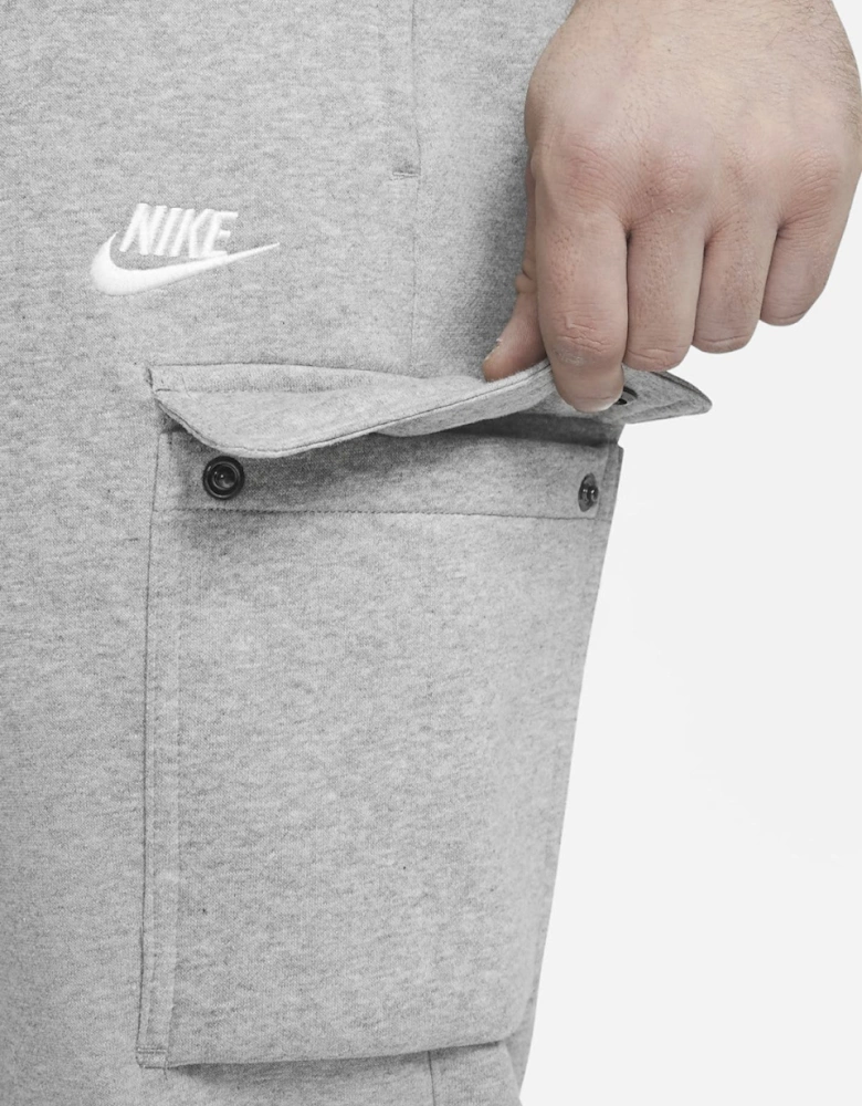 Nike Mens Sportswear Club Fleece Cargo Joggers in Grey
