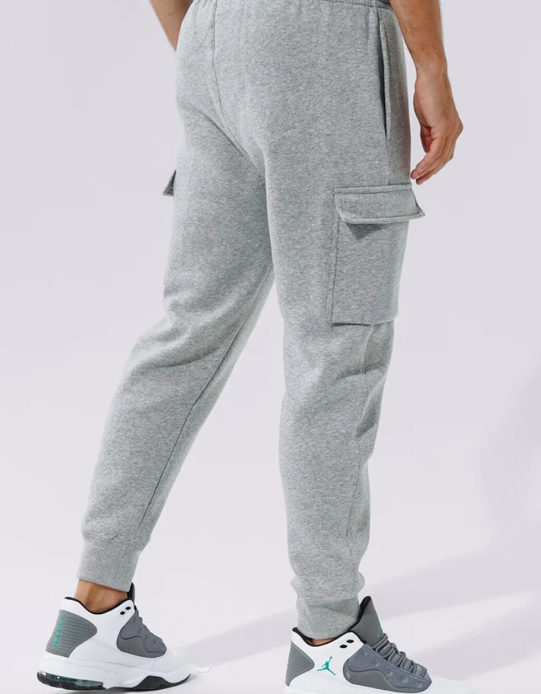 Nike Mens Sportswear Club Fleece Cargo Joggers in Grey
