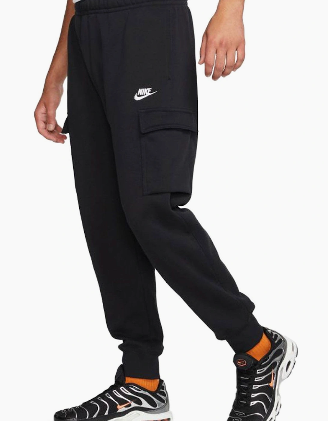 Nike Mens Sportswear Club Fleece Cargo Joggers in Black