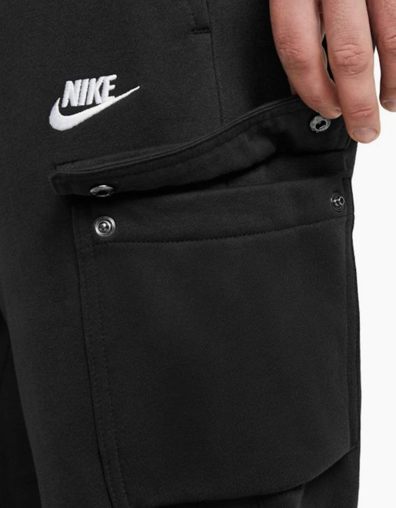 Nike Mens Sportswear Club Fleece Cargo Joggers in Black