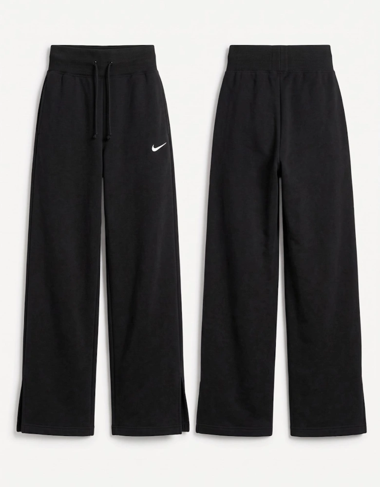 Nike Womens Phoenix Fleece Wide Leg Joggers in Black
