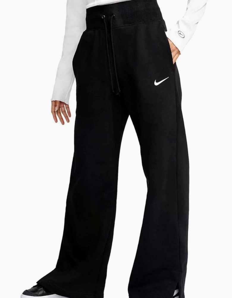 Nike Womens Phoenix Fleece Wide Leg Joggers in Black