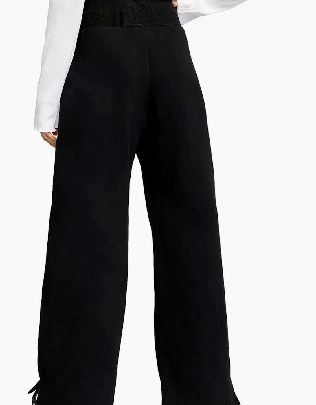 Nike Womens Phoenix Fleece Wide Leg Joggers in Black