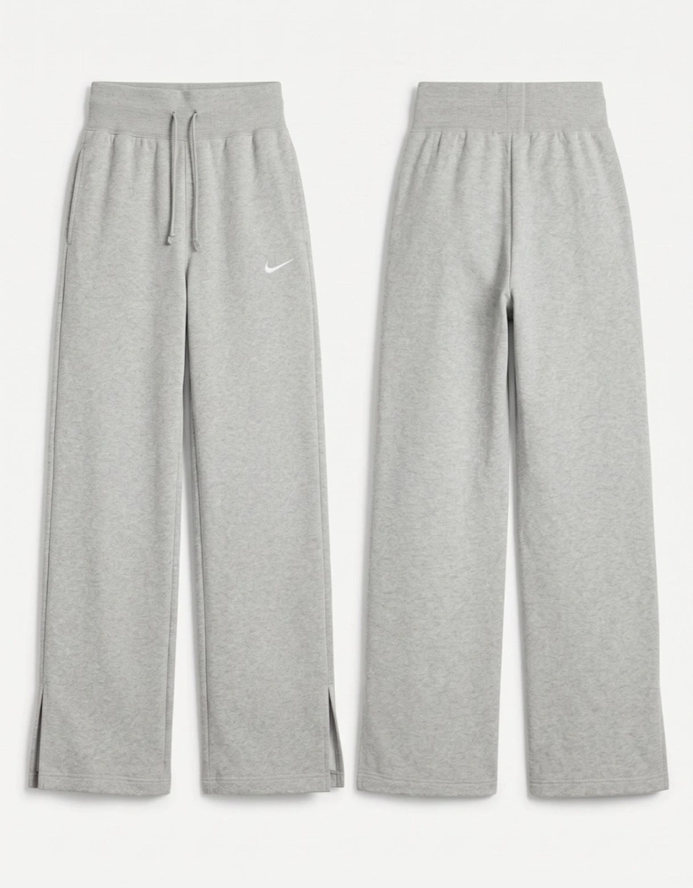 Nike Womens Phoenix Fleece Wide Leg Joggers in Grey