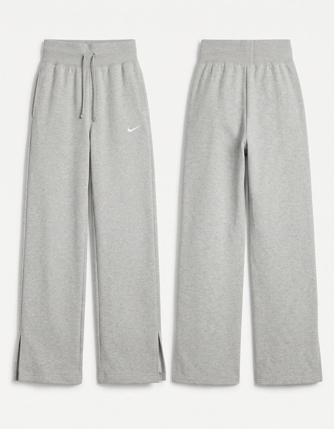 Nike Womens Phoenix Fleece Wide Leg Joggers in Grey