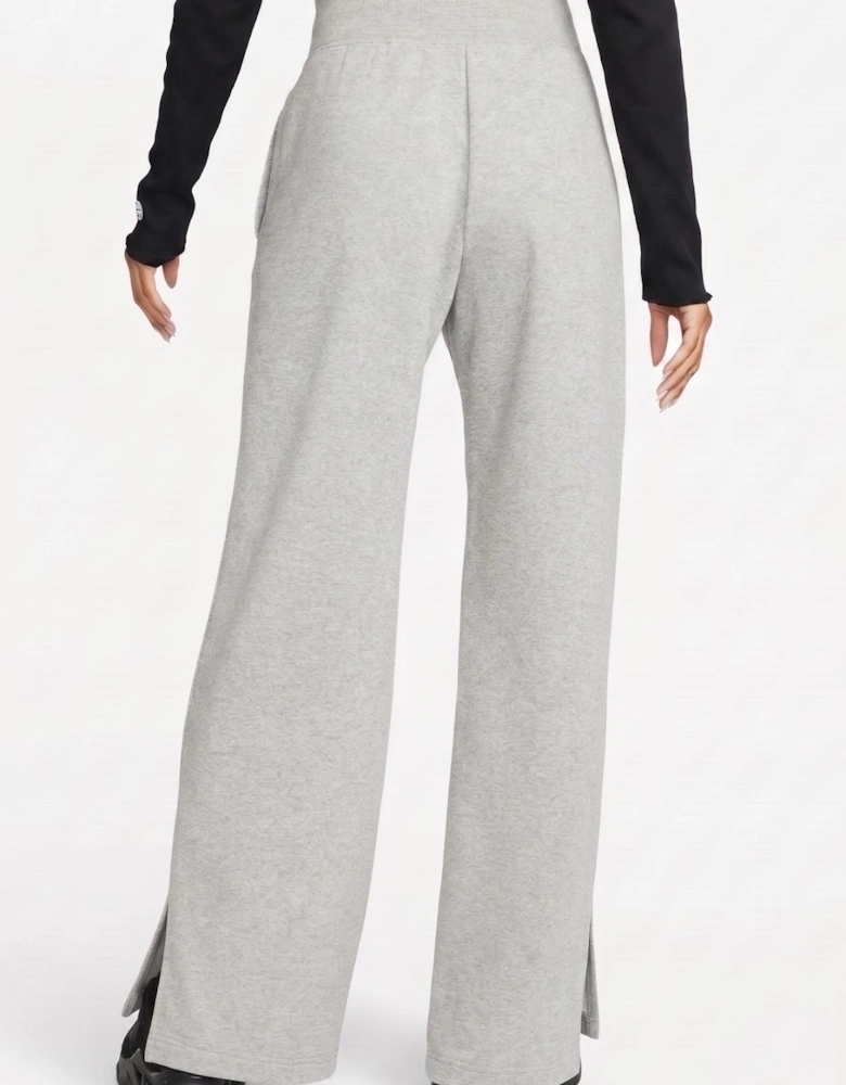 Nike Womens Phoenix Fleece Wide Leg Joggers in Grey