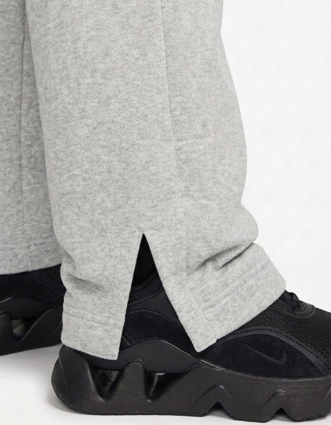 Nike Womens Phoenix Fleece Wide Leg Joggers in Grey