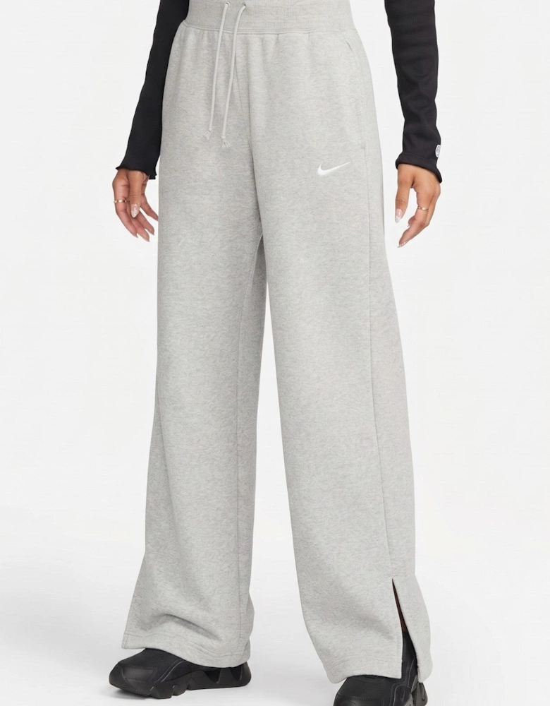 Nike Womens Phoenix Fleece Wide Leg Joggers in Grey