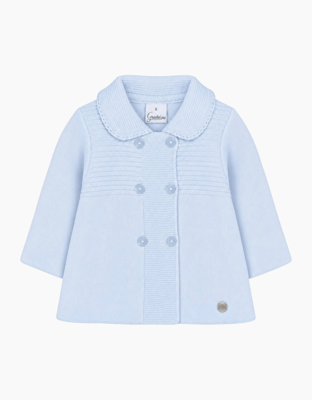 Pale Blue Knit Long Cardigan Coat