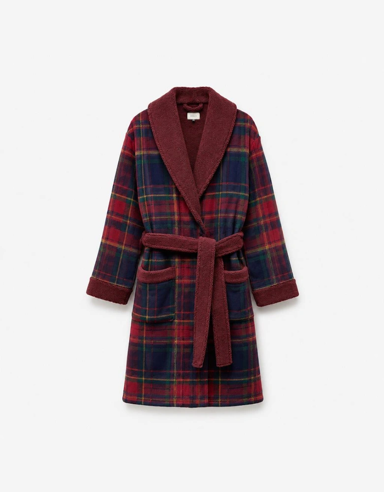 Joules Y95856 MONTAGUE Mens Robe Burgundy Red Mens Bathrobe Burgundy Red