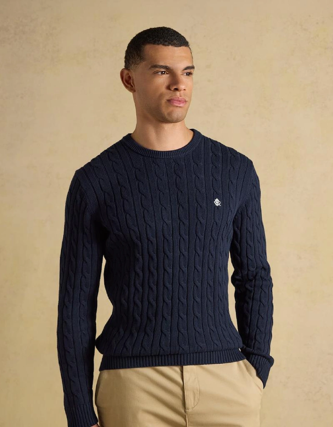 Joules CABLE CREW Mens Sweater Navy