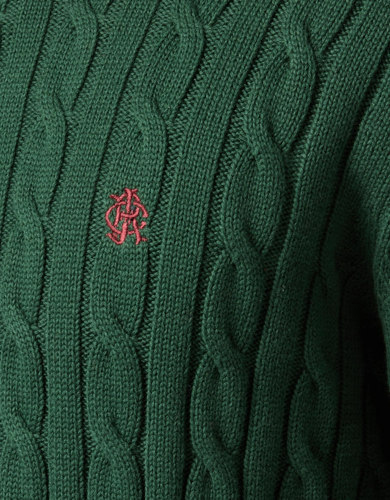 Joules CABLE CREW Mens Sweater Green