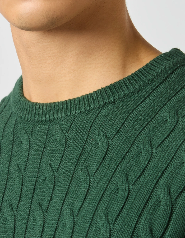 Joules CABLE CREW Mens Sweater Green