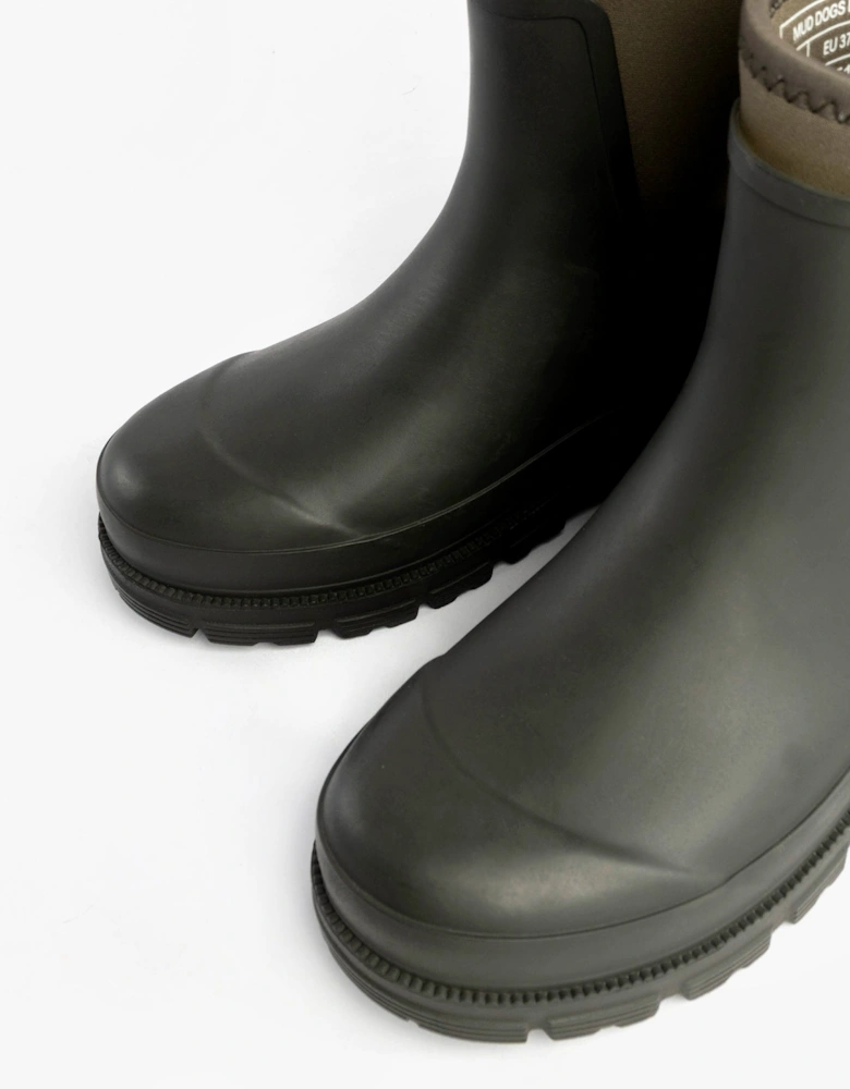 Mud Dogs BROOKE Womens Ankle Neoprene Wellies Dark Green