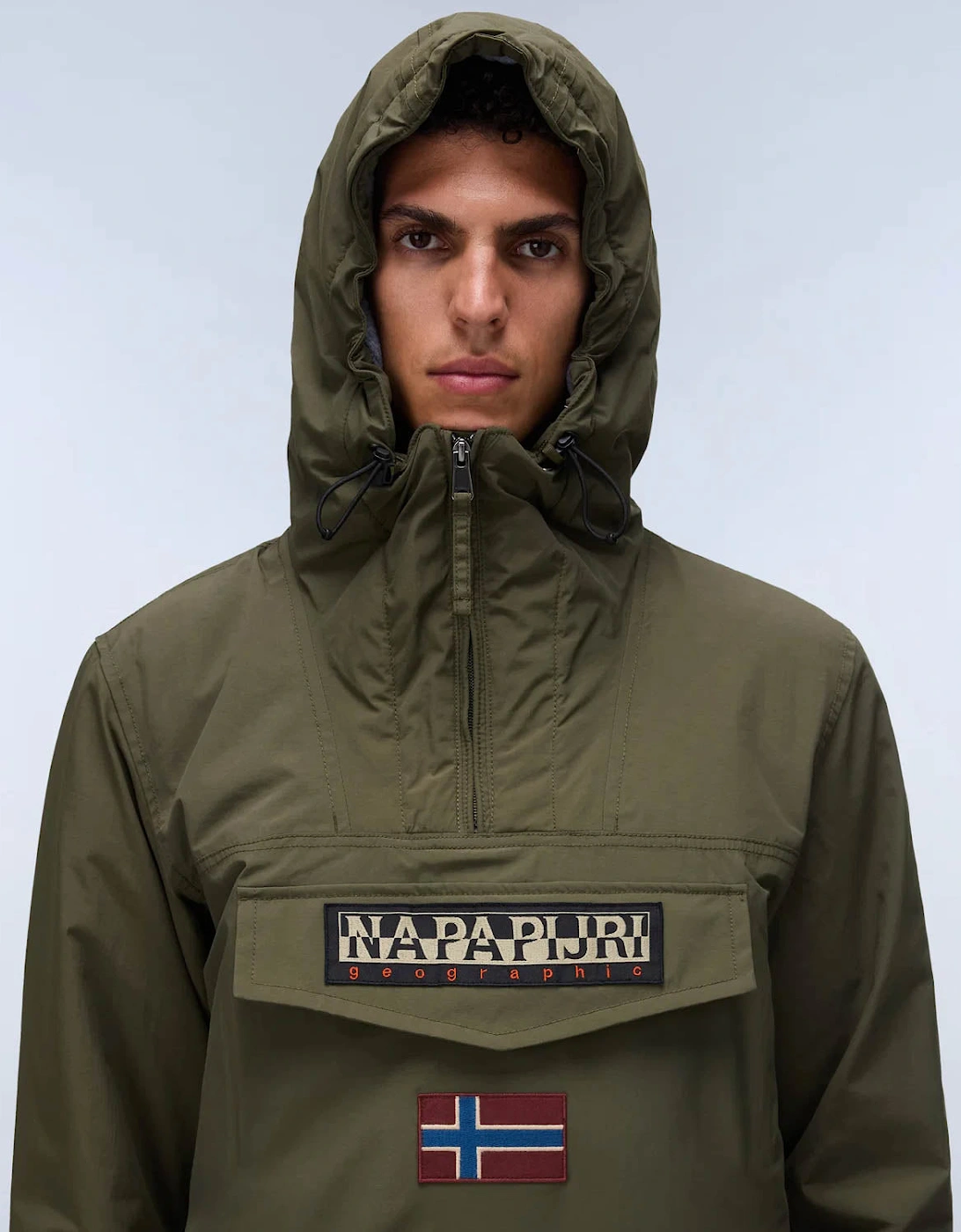 Napapijri Rainforest Winter 3 Mens Hooded Anorak - Olive Night G1F