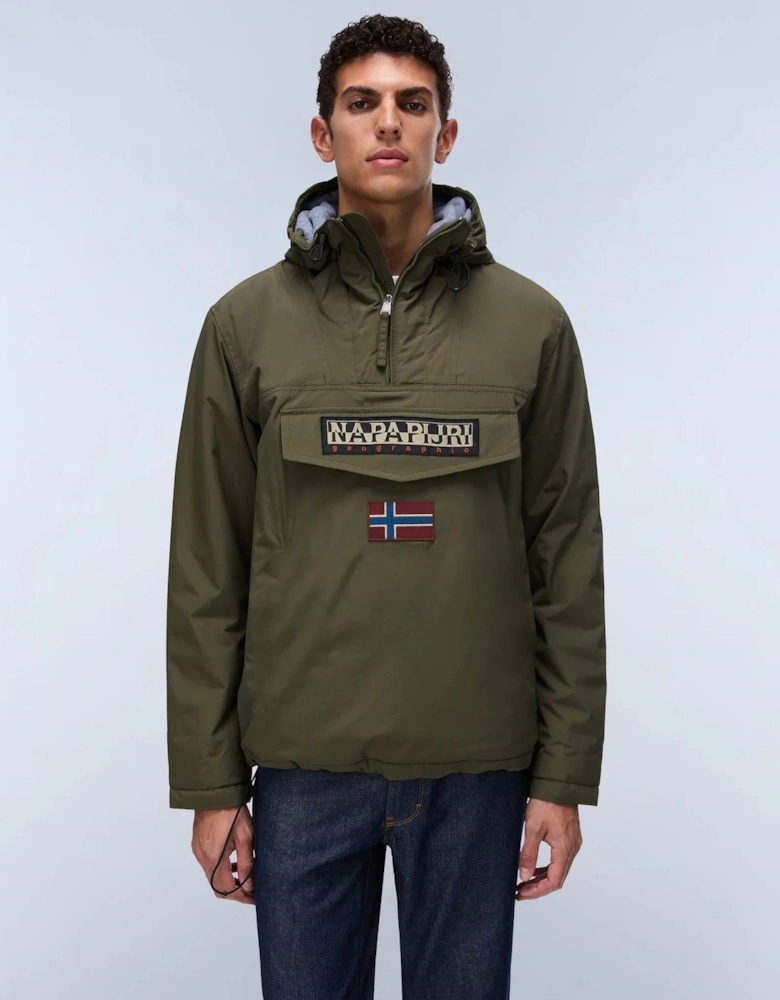 Napapijri Rainforest Winter 3 Mens Hooded Anorak - Olive Night G1F