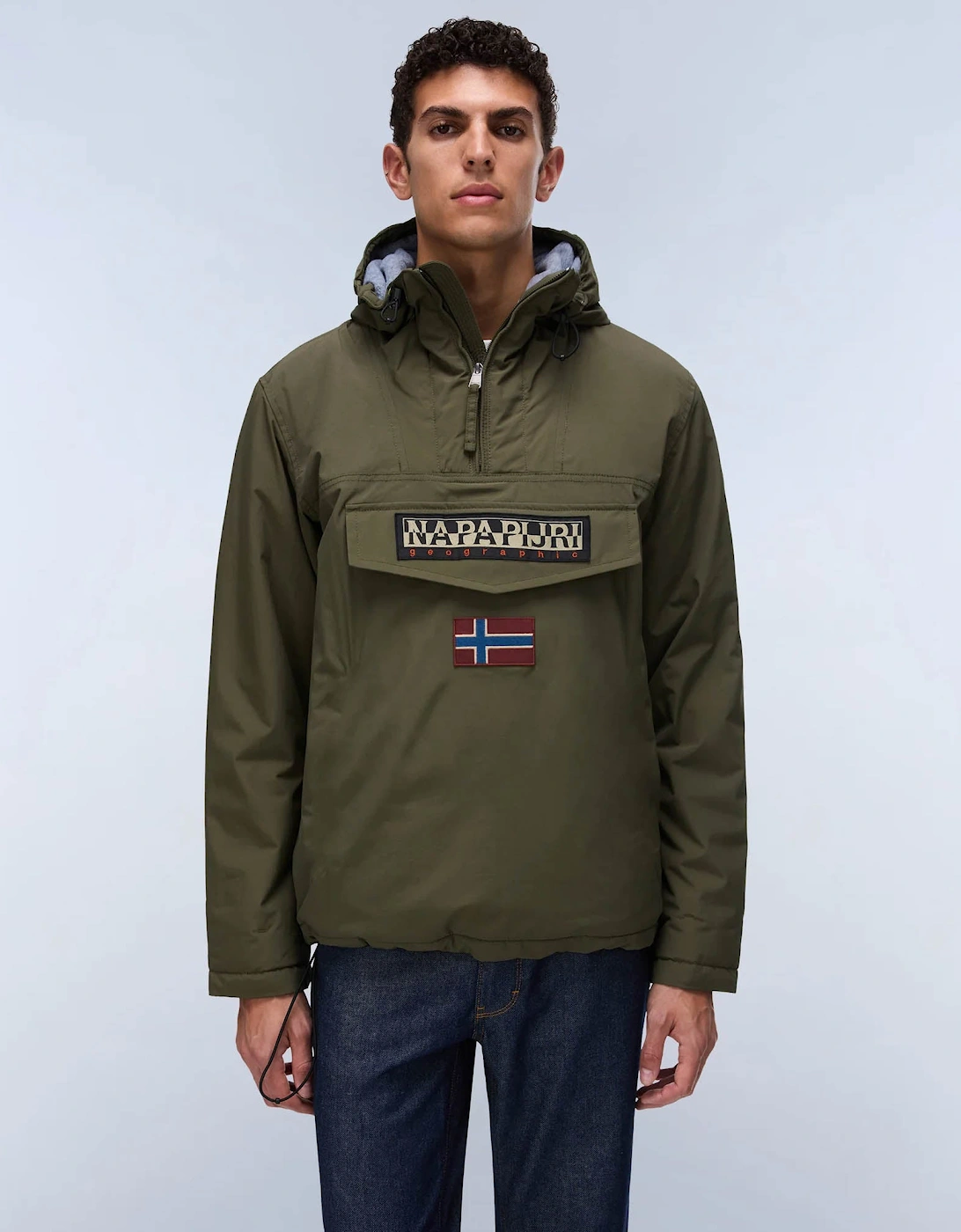 Napapijri Rainforest Winter 3 Mens Hooded Anorak - Olive Night G1F