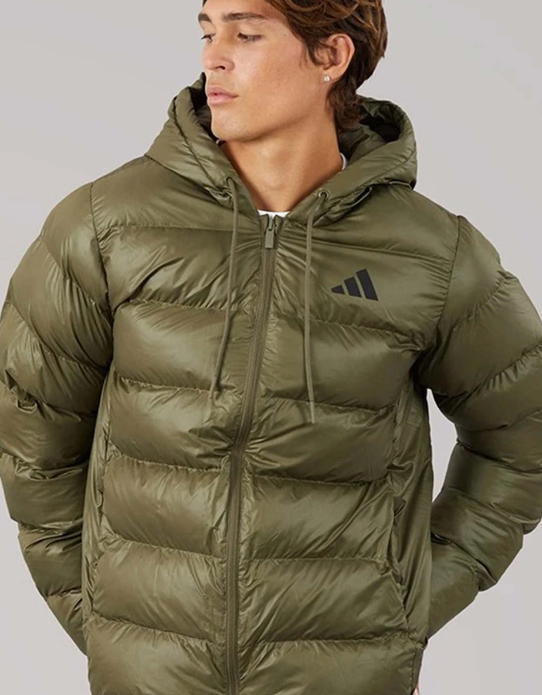 Adidas Essentials Climawarm Synthetic Down Puffer Hooded Jacket