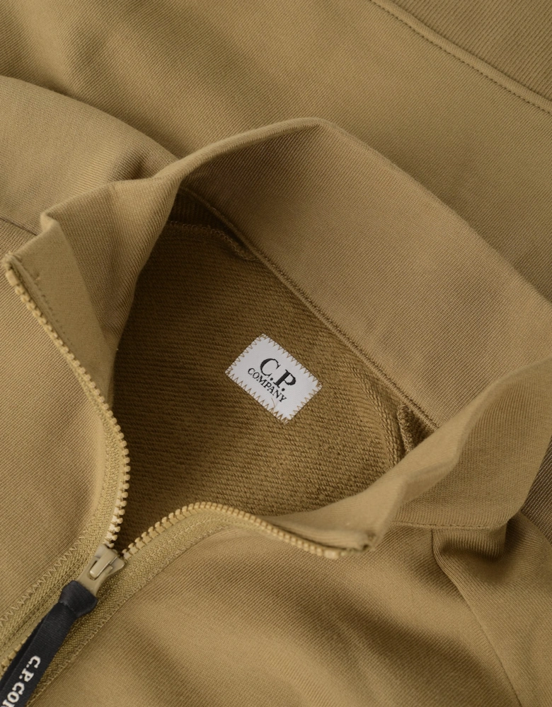 Diagonal Raised 1/4 Zip Sweatshirt Brown/Beige