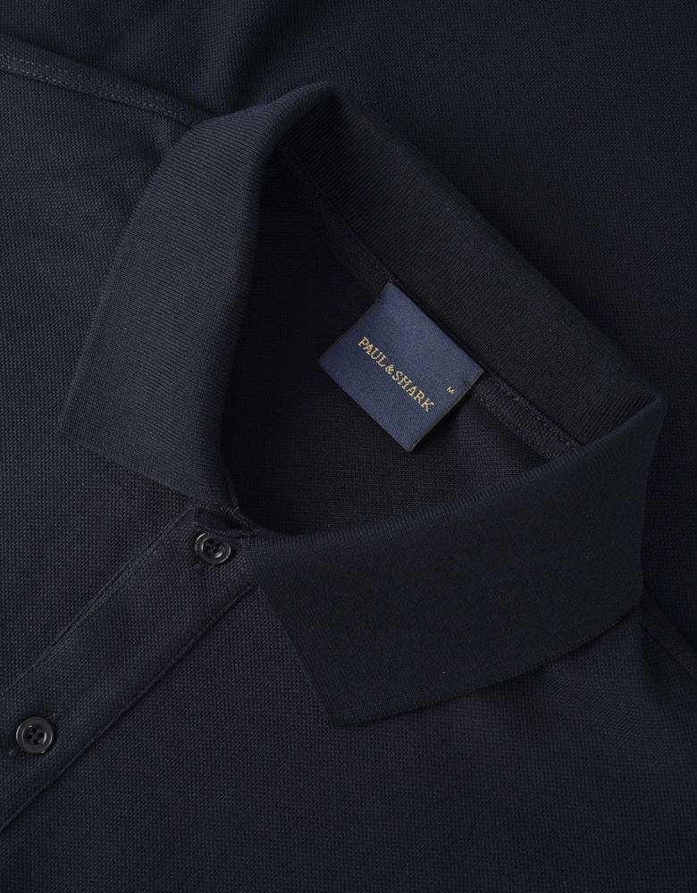 Fine Piquet Cotton Polo Navy