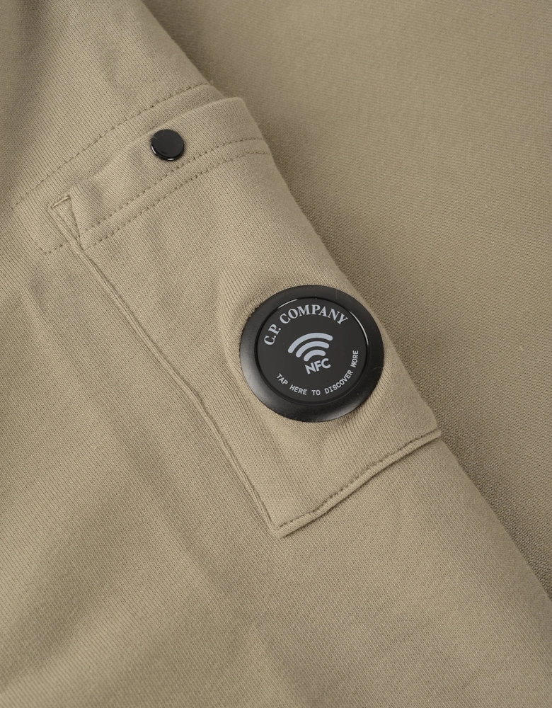 Diagonal Raised Zip Lens Sweatshirt Taupe