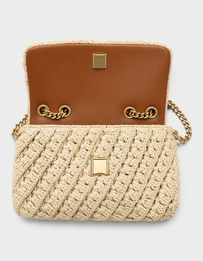 Willa Crochet Small Shoulder Bag Raffia