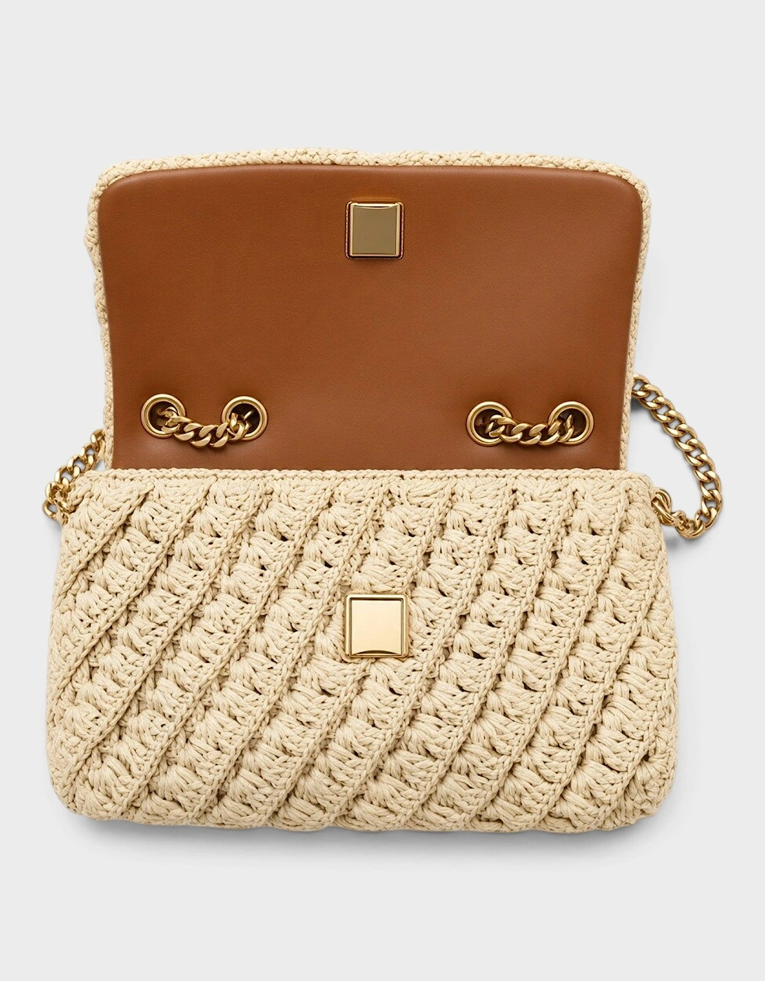 Willa Crochet Small Shoulder Bag Raffia