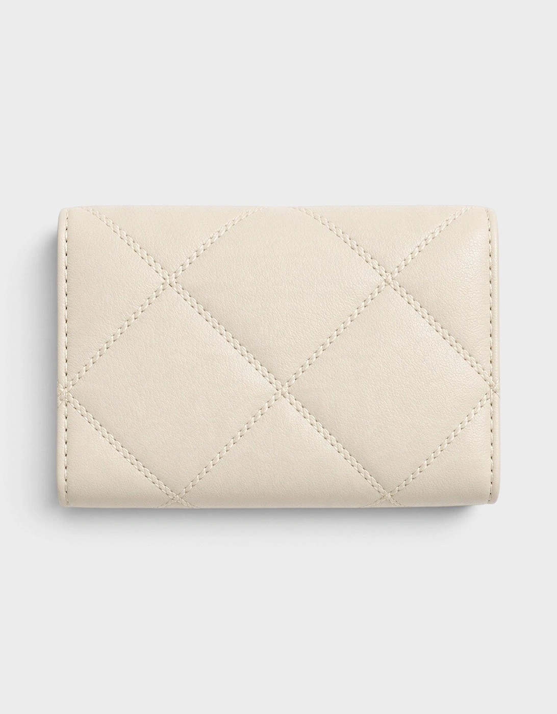 Willa Quilted Card Case Wallet Cream