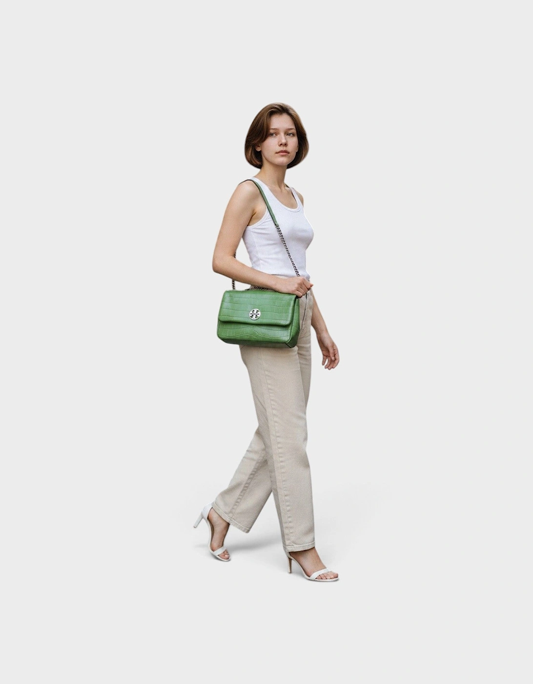 Willa Embossed Small Shoulder Bag Green