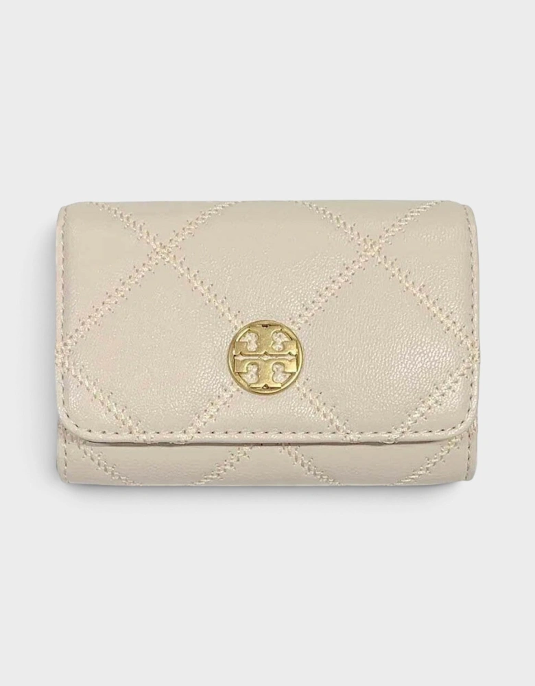 Willa Quilted Card Case Wallet Cream