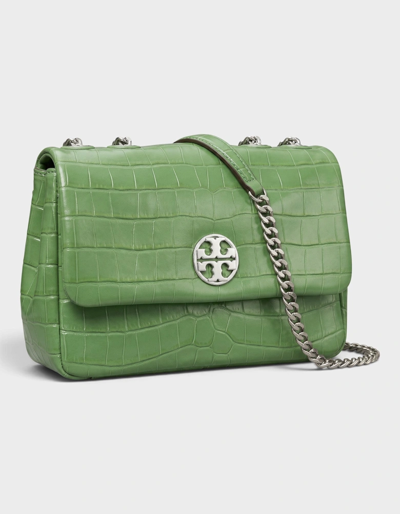 Willa Embossed Small Shoulder Bag Green