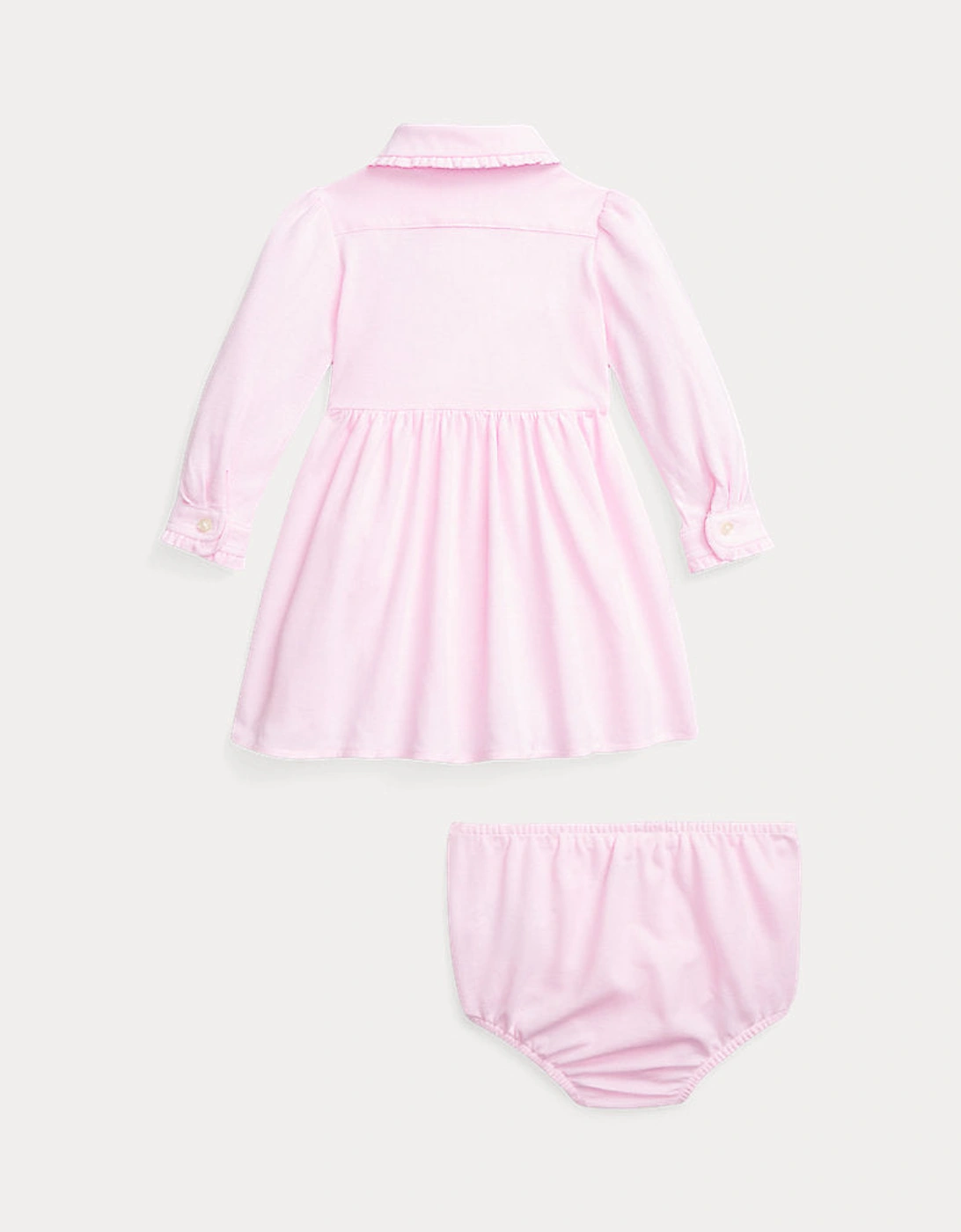 RALPH LAUREN BABY PINK DRESS & PANTS SET 77763002