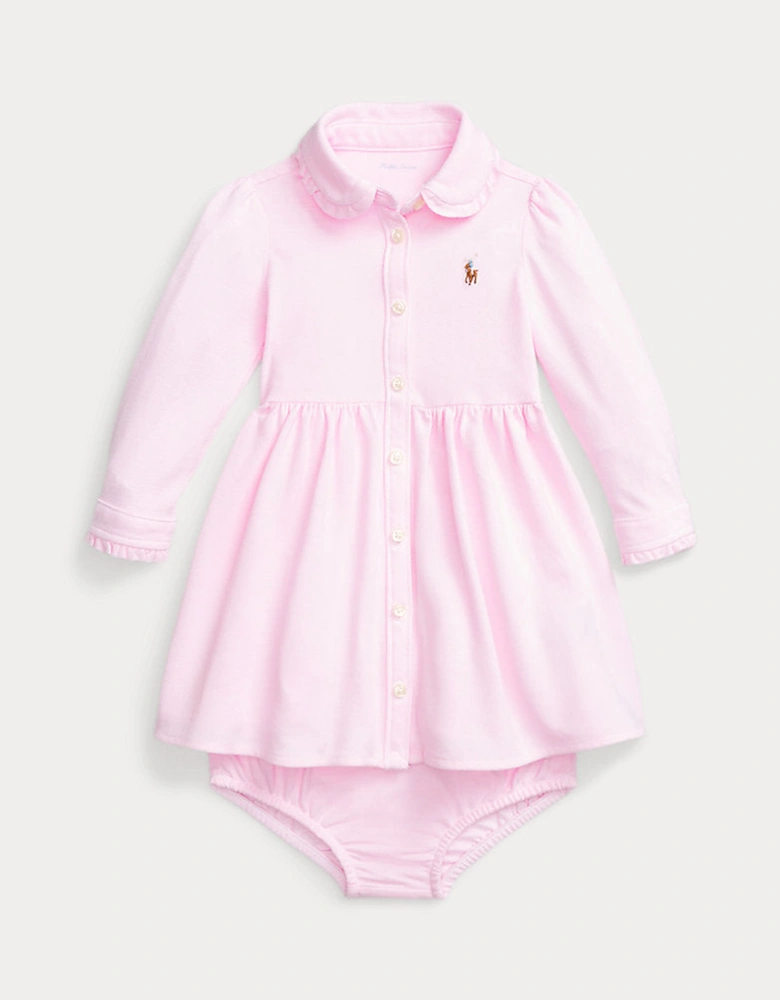 RALPH LAUREN BABY PINK DRESS & PANTS SET 77763002