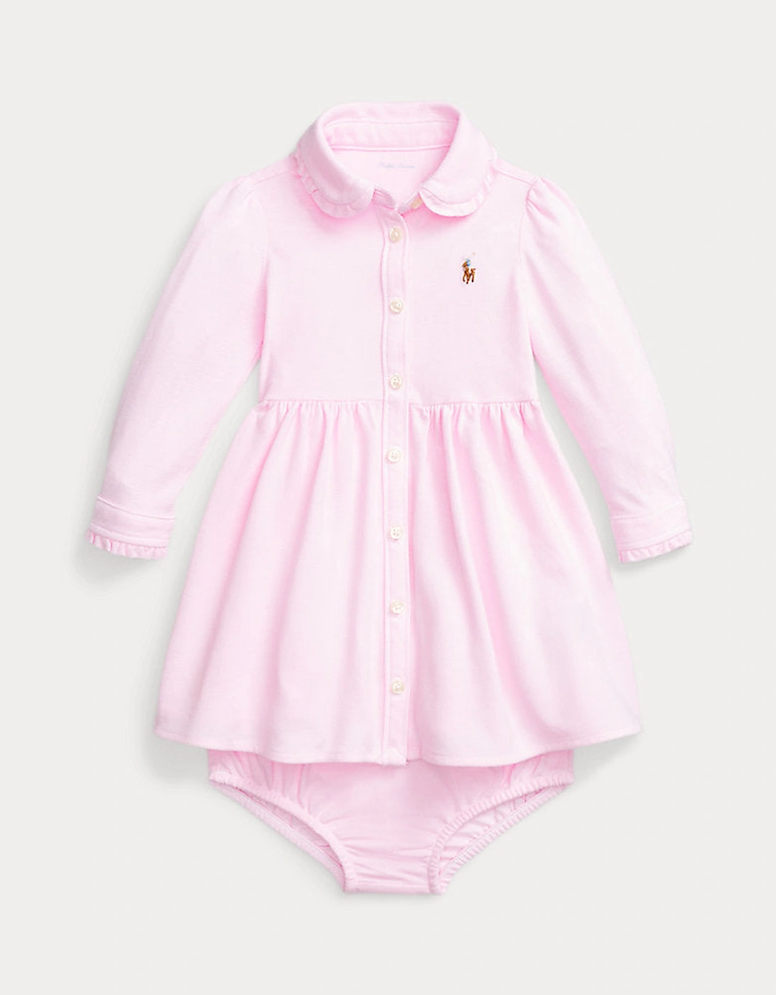 RALPH LAUREN BABY PINK DRESS & PANTS SET 77763002