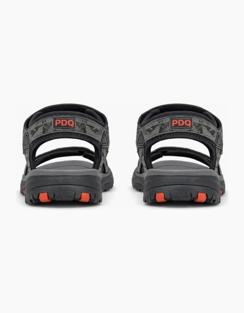 PDQ TRENT Mens Hiking & Trail Sandals Grey/Black